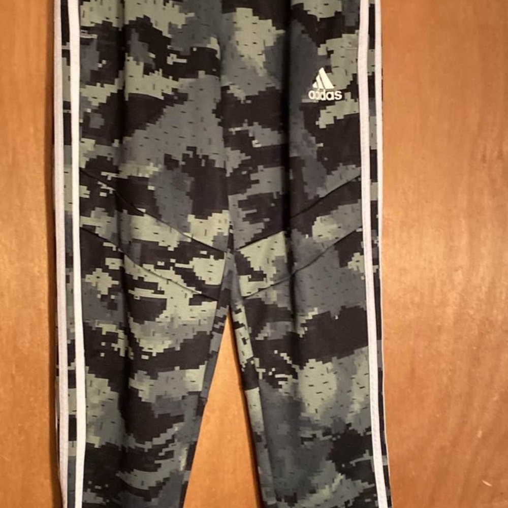 Adidas Urban Camouflage Black and Gray Track pants. Youth size large